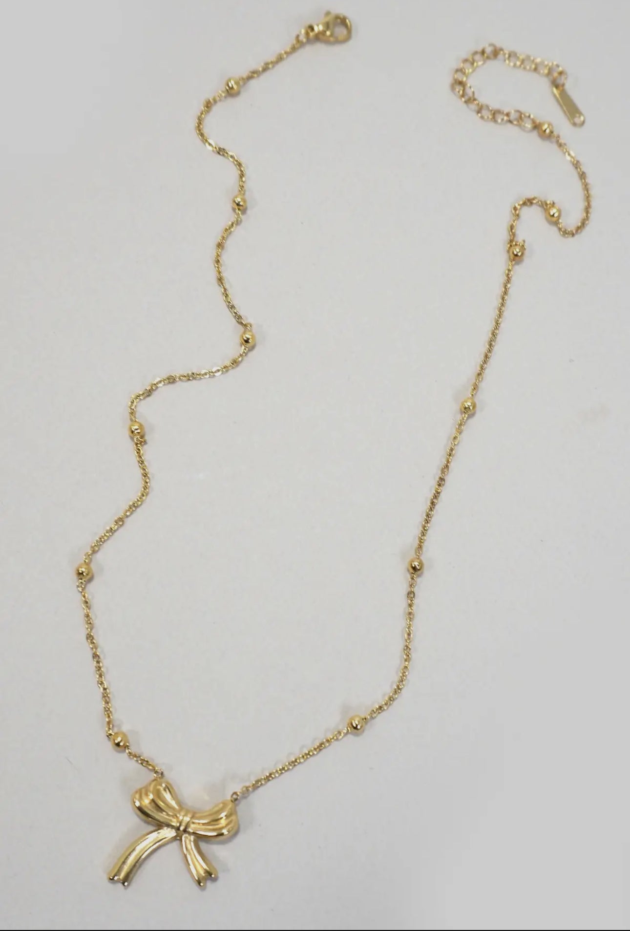 18k Stainless Steel Bow Necklace