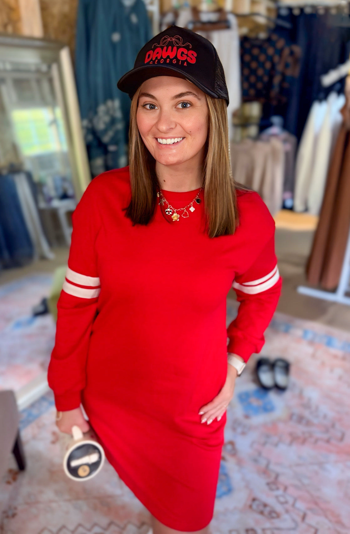 Varsity Red Tee Shirt Dress