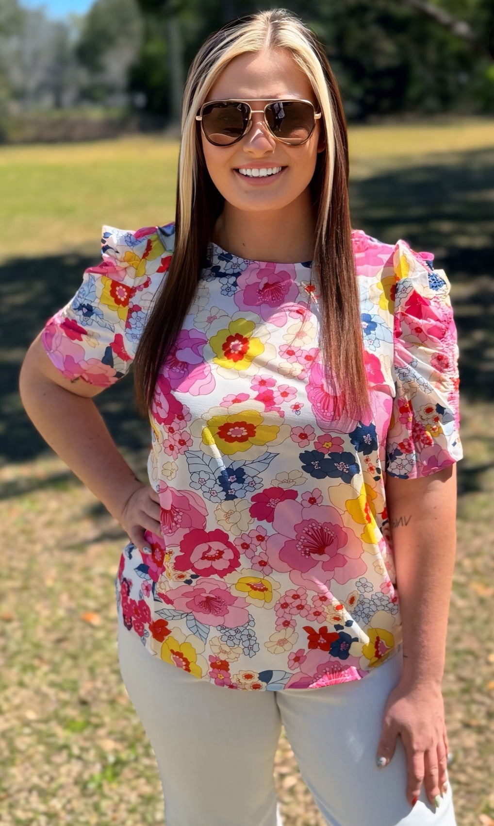 Mind Games Floral Top