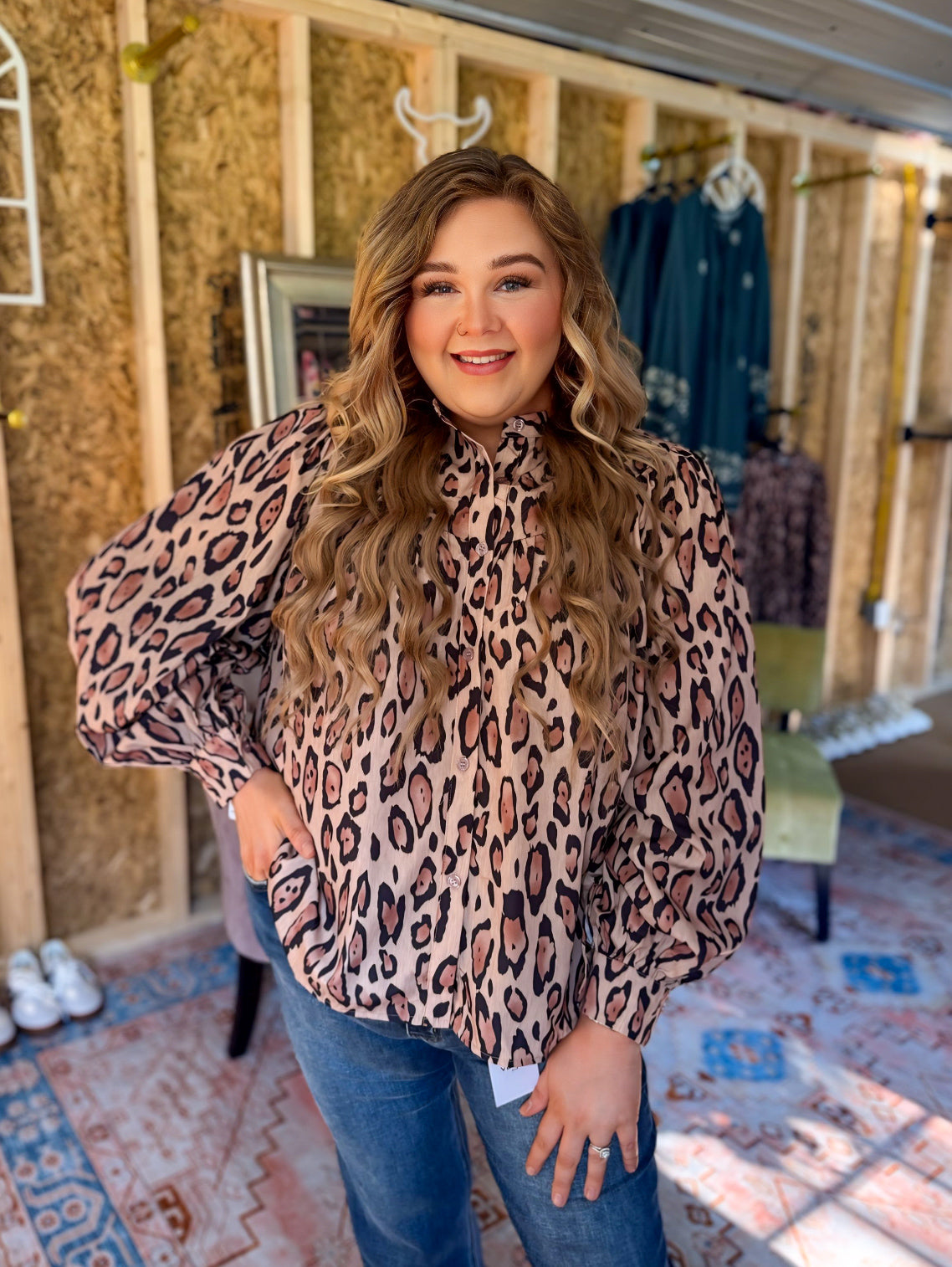 Missin’ You Leopard Balloon Sleeve Top