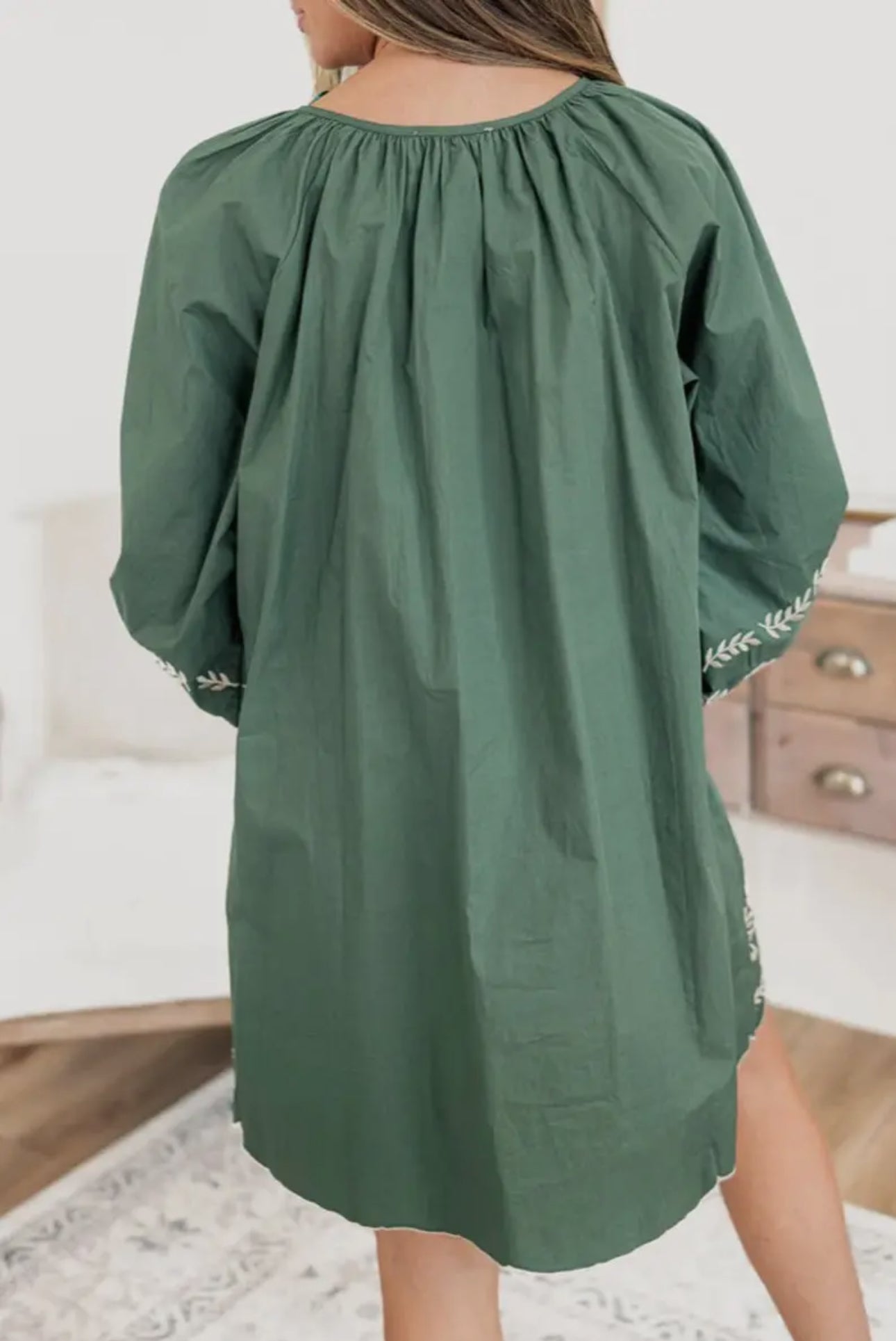 I Hope You’re Happy Green Embroidered Dress