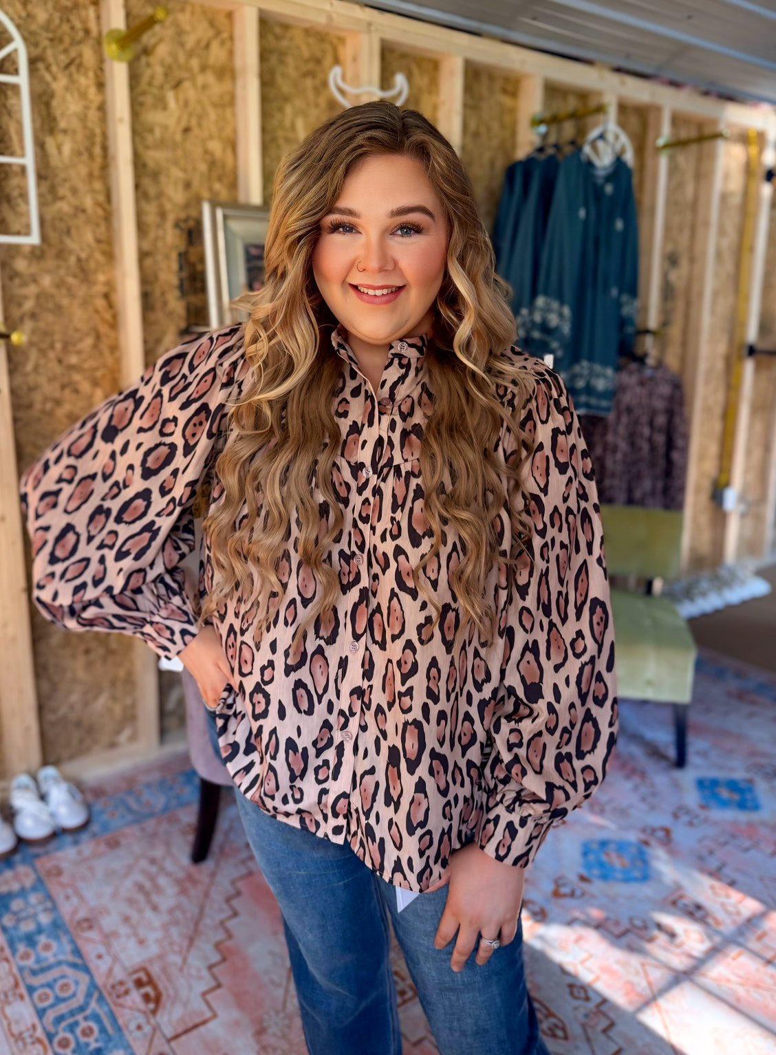 Missin’ You Leopard Balloon Sleeve Top