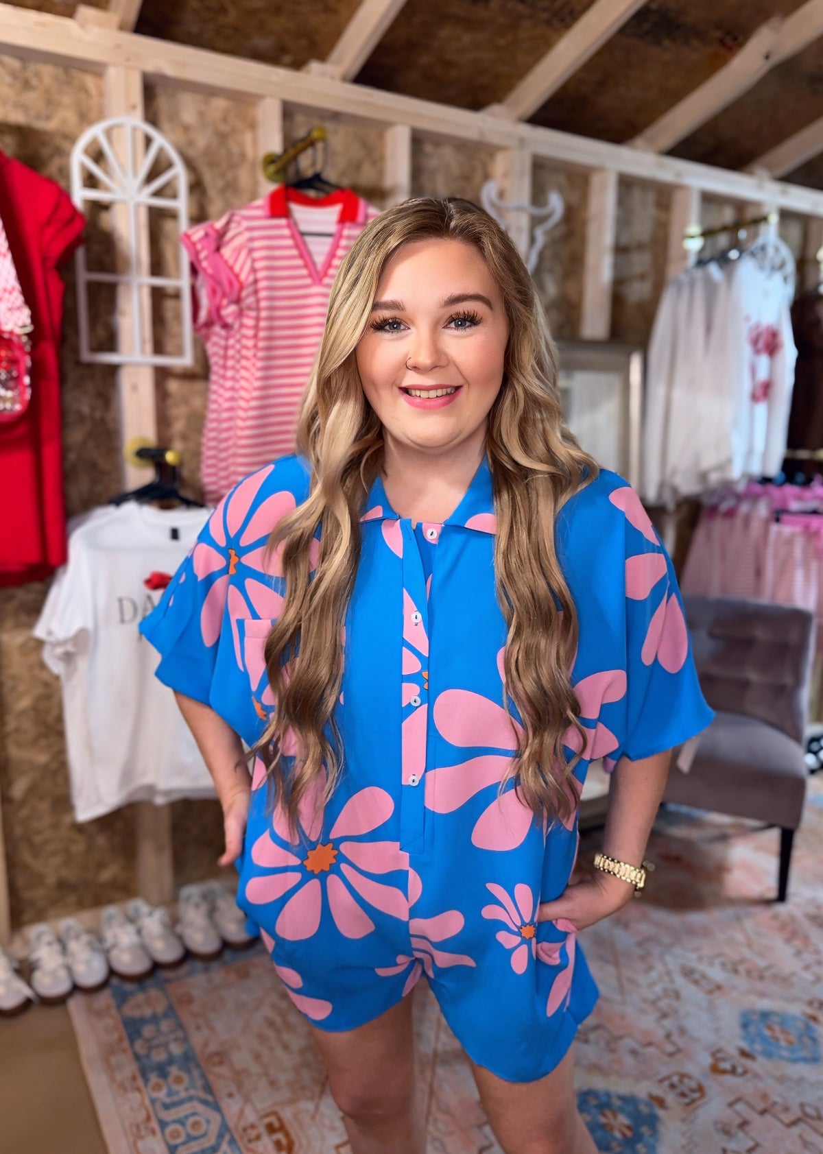 Mama, I Lied Floral Loose Fitting Romper
