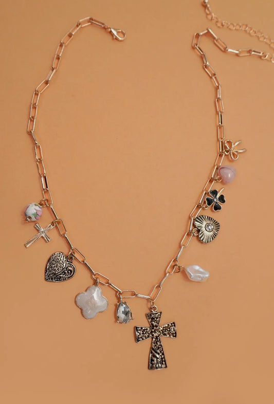 Cross|Heart|Bow|Clover Charm Necklace