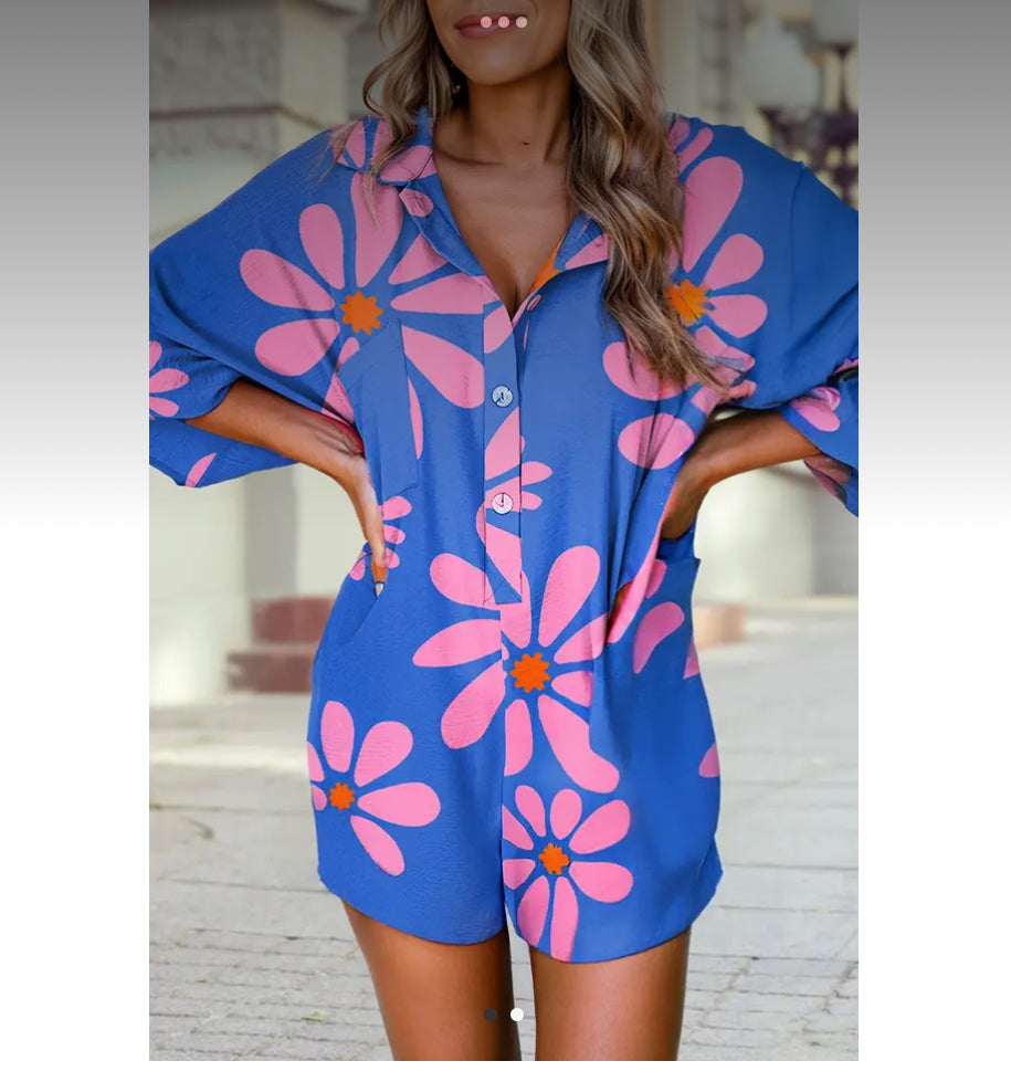 Mama, I Lied Floral Loose Fitting Romper