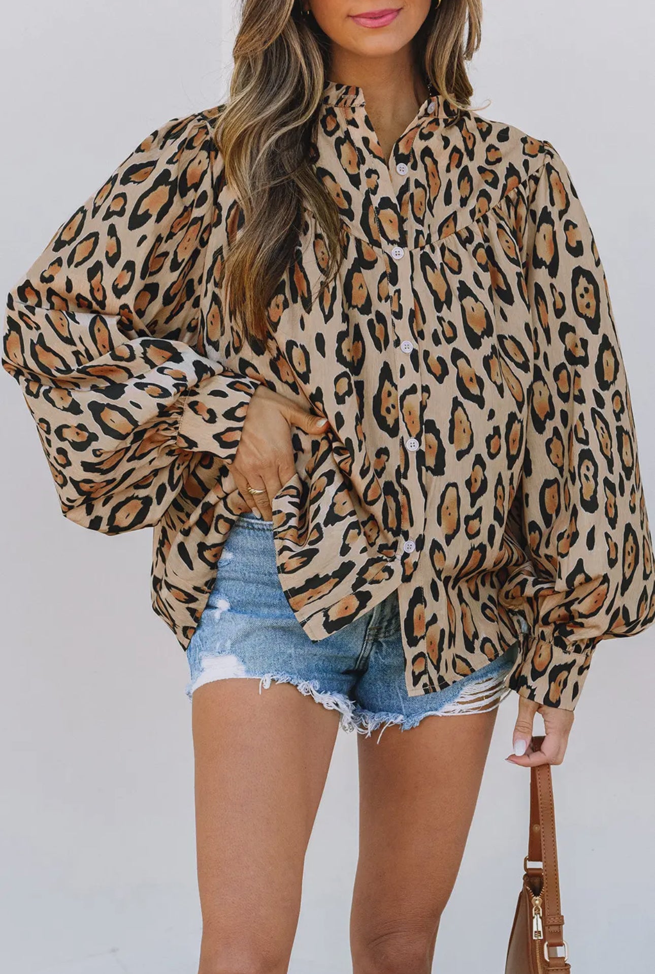 Missin’ You Leopard Balloon Sleeve Top