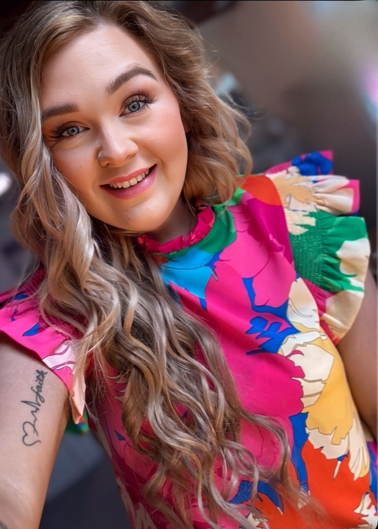 Let’s Go To Hawaii Floral Flutter Sleeve Dress