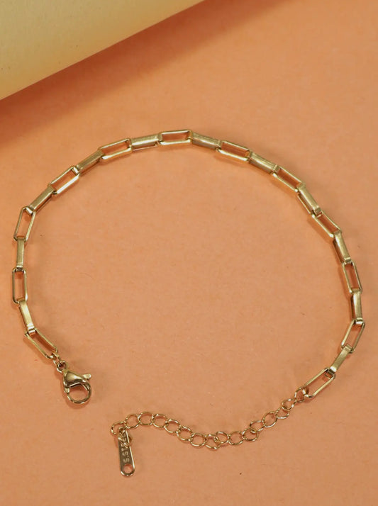18k Stainless Steel Paperclip Bracelet