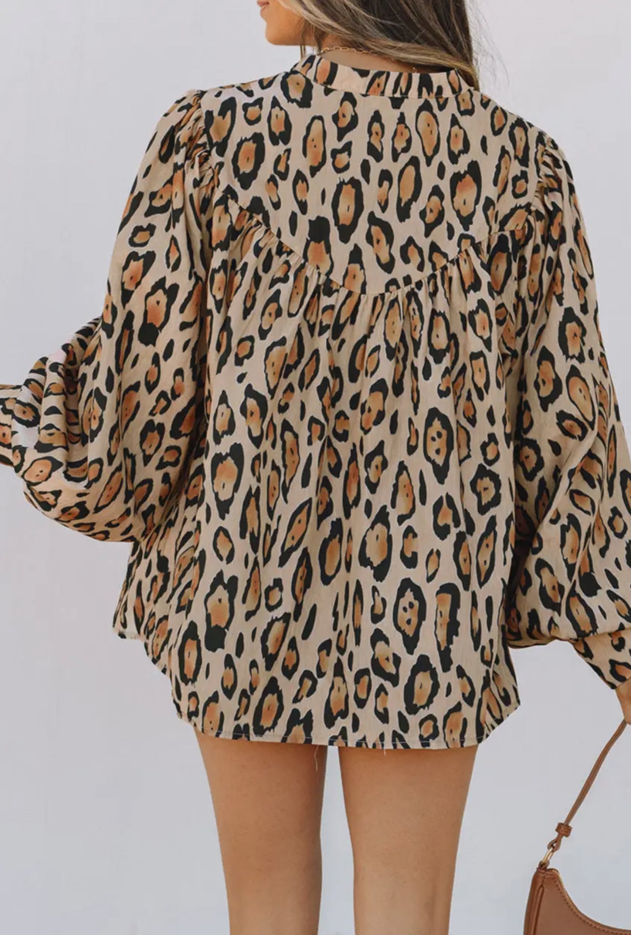 Missin’ You Leopard Balloon Sleeve Top
