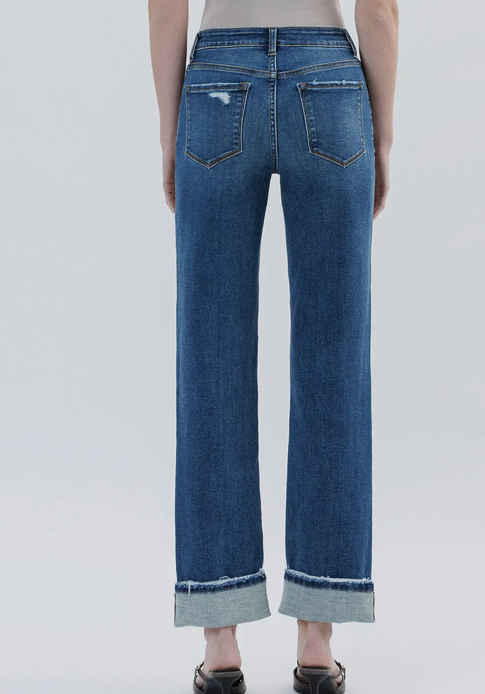 High Rise Cuffed Straight Leg Jean-Flying Monkey