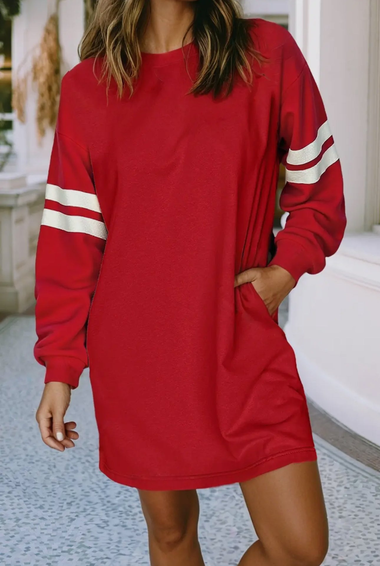 Varsity Red Tee Shirt Dress