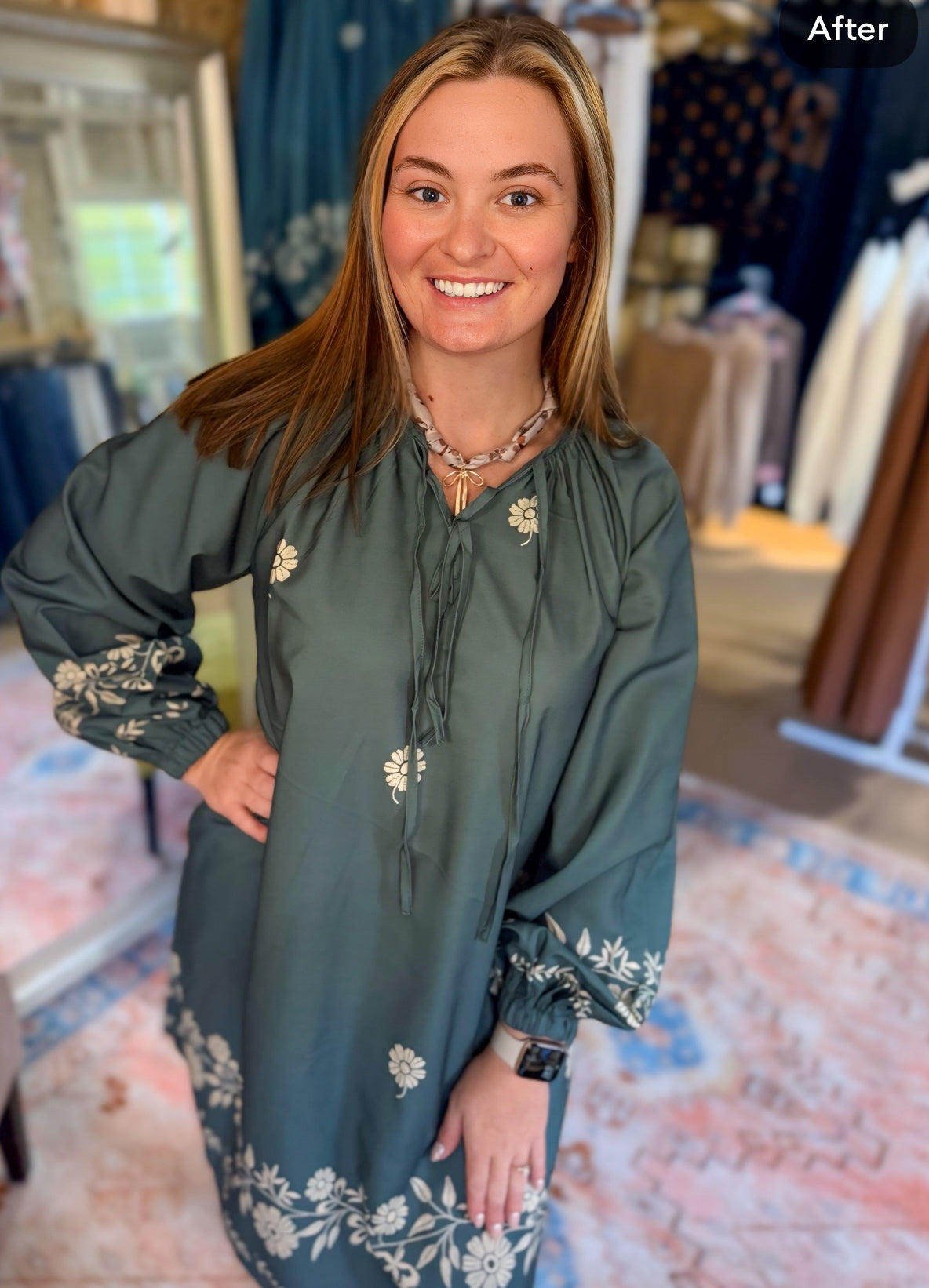 I Hope You’re Happy Green Embroidered Dress