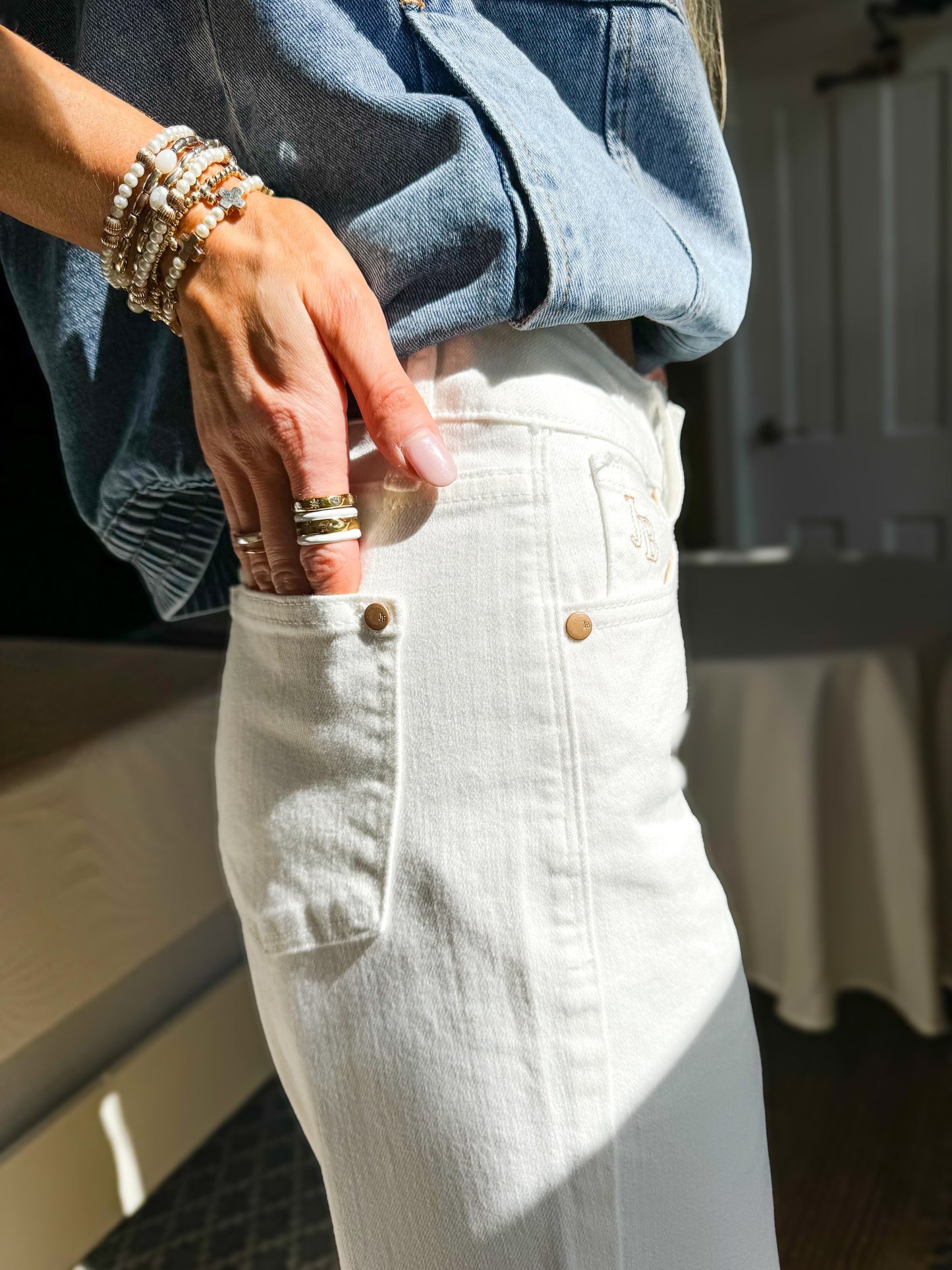 When Can I See You JUDY BLUE Straight Leg Trouser Hem Pants