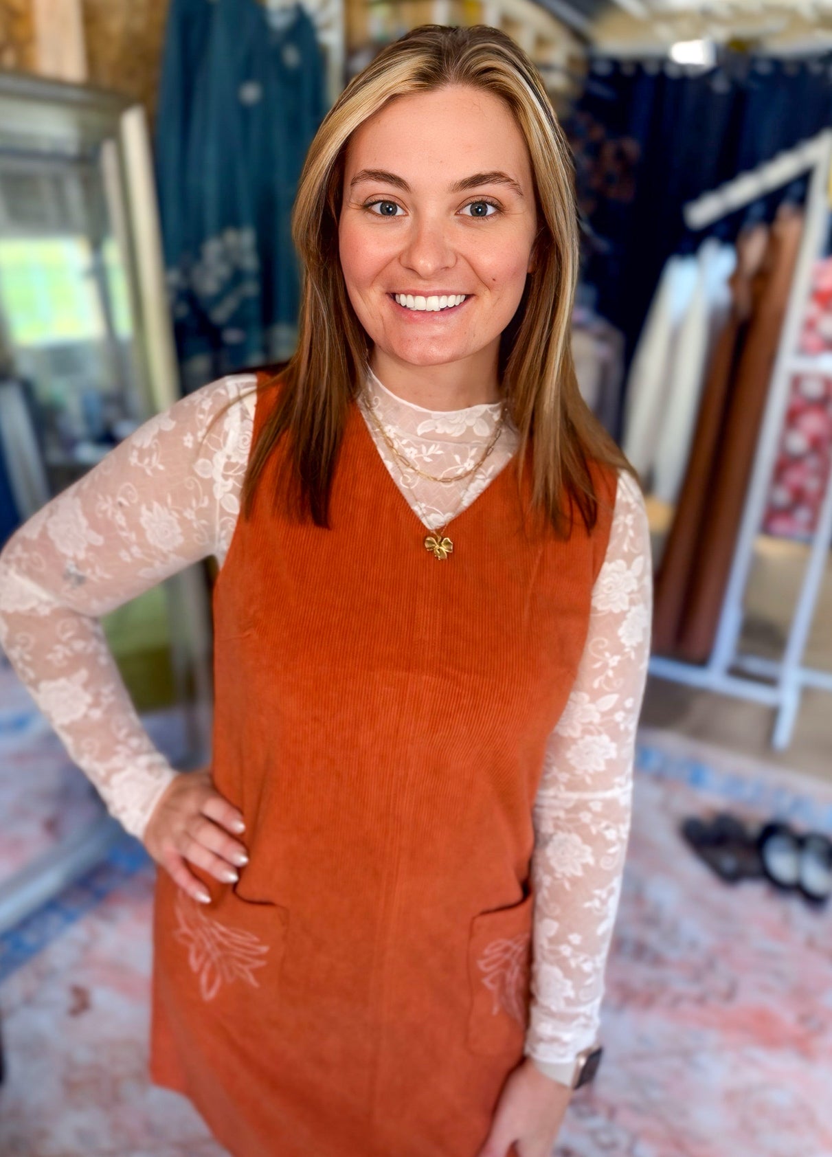 I Like How I Look Corduroy Dress