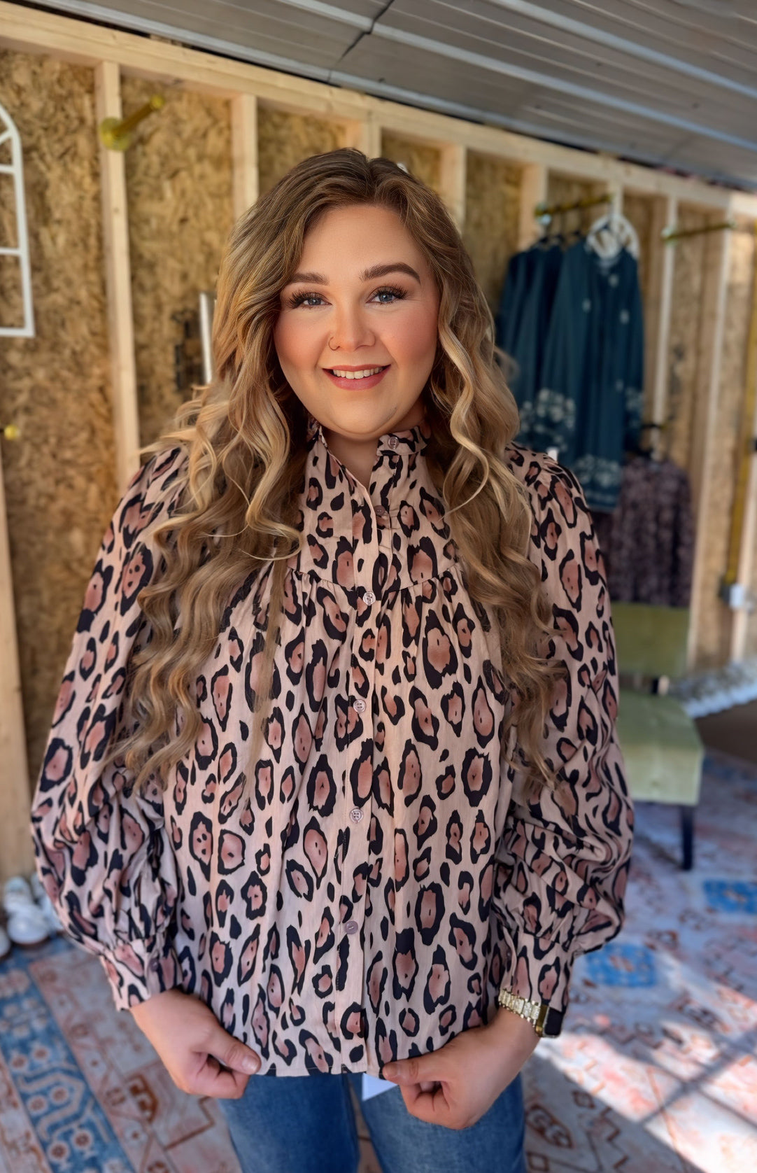 Missin’ You Leopard Balloon Sleeve Top