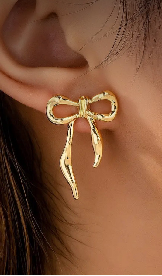 18k Stainless Steel Tarnish Free Bow Earrings