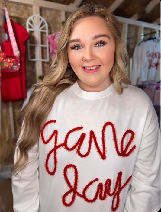 GAME DAY White Long Sleeve Tee