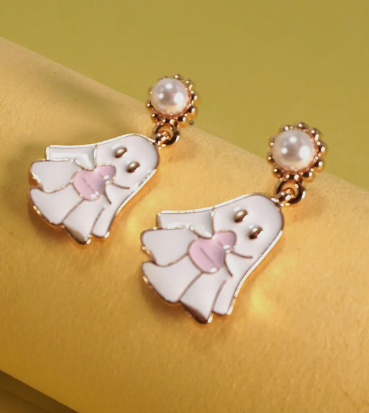 Pink/White Pearl Ghost Earrings