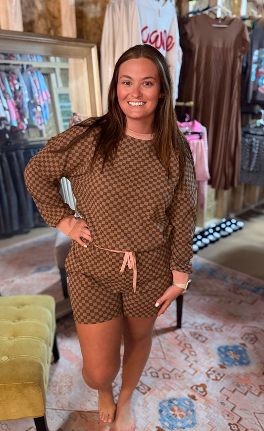 You Can't Play The Player Pink/Brown Checkered Set