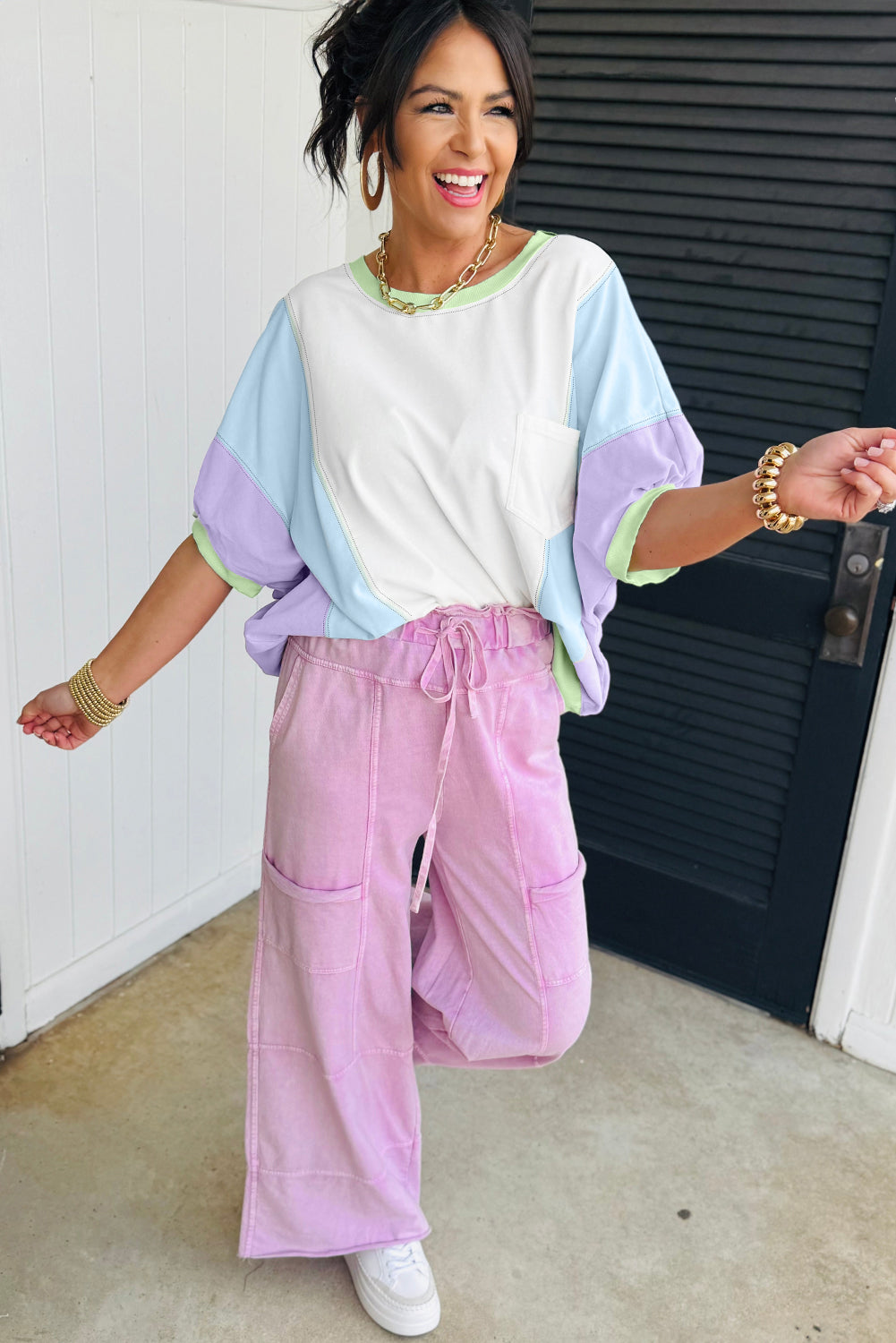 Bad Habits Colorblock Oversized Tee